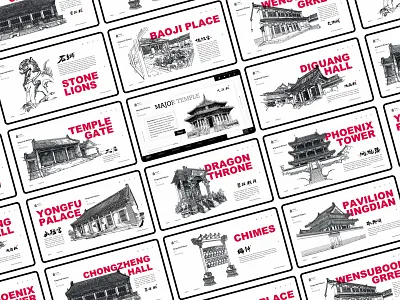 Hand-painted collection of shenyang imperial palace art branding card china colors concept continue to work hard design handwork heart illustration interface interface design postcard postercard typography ue ui ux web