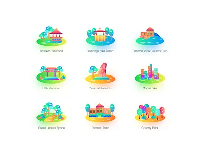 landmark building icon3 app branding design flat icon illustration illustrator logo ui web website