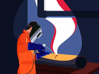 Working Class Series : The Welder 2019 2019 trends adobe adobe illustrator character colourpalette colours designer illustration series