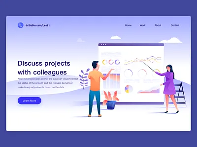 Discuss Projects With Colleagues boy girl illustration