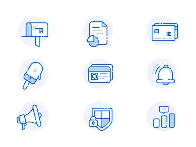 Dashboard Icon Set alert bank bank account chart dashboard document icon icon set notification