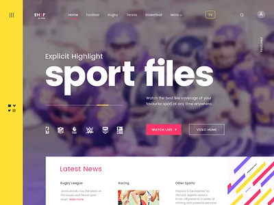 EHSF - Landing Page branding concept design fitness graphicdesign illustration interaction interface landing layout news design sport typography ui ux web webdesign webdesigner webpage website