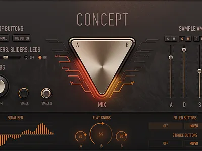 Unusual Audio Knob Concept 3d audio audio app dark dial gui knob music ui pack ui template ui web design