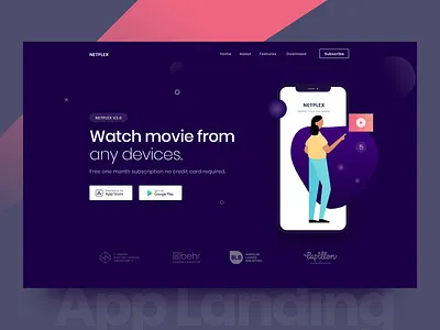 App Landing Page Banner app app landing apps banner clean creative gradient illustration landing landing page saas typography ui deisgn vector web website