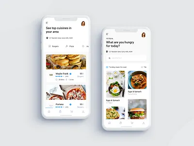 Takeaway Food App Design app clean delivery design food food app interaction interface ios iphone menu minimal mobile order receipes restaurant search takeaway ui ux