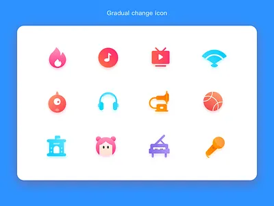 Gradual change Icon icon illustration ui ux 卷筒纸 向量 品牌 图标 应用 活版印刷 色彩 设计