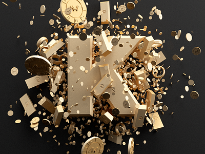 Playing Cards // GOLD 3d cinema 4d coins gold gold bar graphic design mograph playing cards poker rich ring simulation
