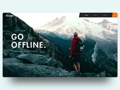 GO OFFLINE landing page design website xd
