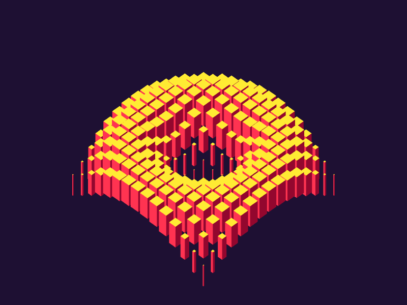 Jellyfish cuboids animation cube geometric gif processing