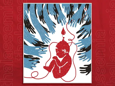 [Poster] Thalassemia Exhibition design flat illustration photoshop poster vietnamese