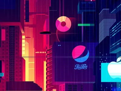 Mirage_series_12 apple architecture blade runner city futur illustration logo neon photoshop retro syfy travel vector wallpaper