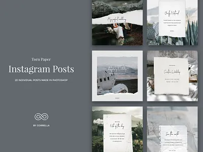 Torn Paper - Instagram posts instagram lifestyle marketing minimal modern old paper paper paper texture photoshop post posts psd banner sale social media social media graphic social media pack torn torn paper