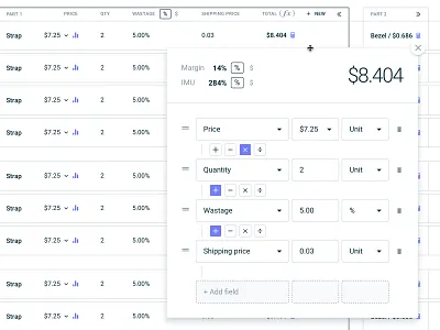 Calculator admin analytics b2b calculator charts clean complex dashboard data finance interface minimal prototype saas software table ux ux ui web app web apps