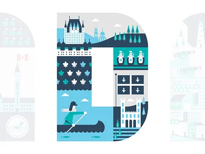 Uptake Canada Mural canada canoe castle icon illustration maple leaf maple syrup mural quebec