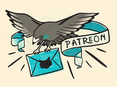 Hello, Patreon! carrier pigeon club illustration mail patreon pigeon retro supply co snail mail sticker stickers