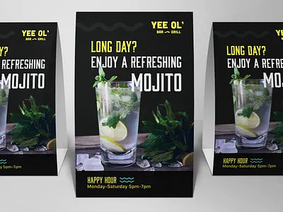 YEE OL' Branding - Table Tent austin bar branding food logo packaging san antonio table tent texas typography vector