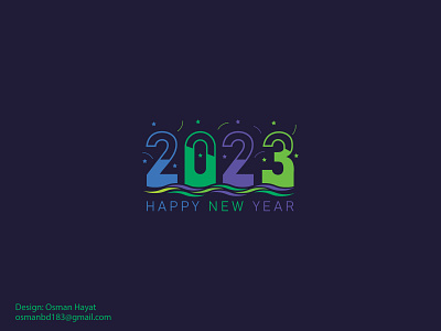 Happy New Year 2023 2023 2023 logo 2023 typo branding illustration logoconcept new year newyear logo typography