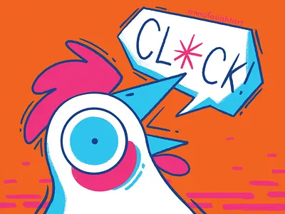 Vinyl Sticker - Chicken character design chicken cluck design farm illustration merch products sticker sticker art swear vinyl