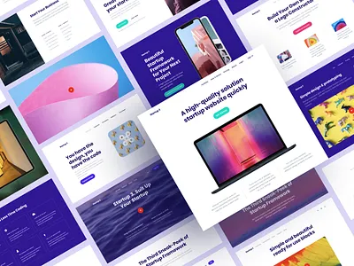 Startup 3 is Here! bootstrap builder colourful constructor design figma generator interface landing landing page prototype retina startup ui unsplash ux vector web web design website