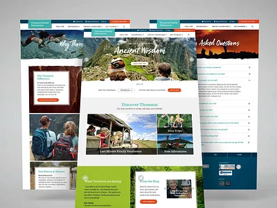 Thomson Family Adventures homepage web design