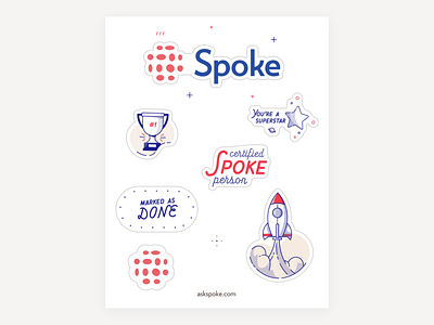 Sticker sheet branding design illustration odwl spoke startup sticker sheet stickers
