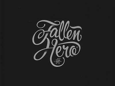 Fallen Hero branding grapgic design logo script tshirt design type typography vector