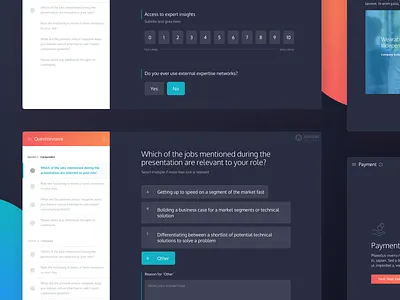 Personnel Questionnaire app b2b b2c custom software dark finance form gradient health investing orange platform questionnaire saas startup survey ui ux web app website
