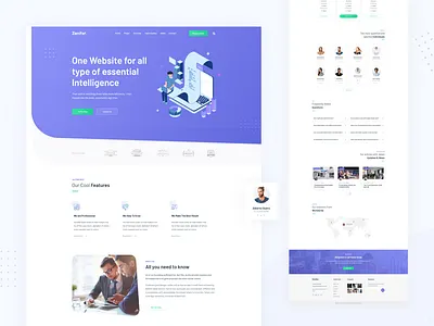 Zenifer - Business and Corporate Homepage Design corporate agency illustration dribbble best shot google analytics statistics icon vector blockchain ios android interface landing page design minimal clean new trend popular trending graphics saas b2b wordpress shopify ui ux kit pricing web app typography website homepage blog