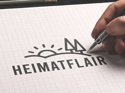 Heimatflair Logo branding cotton creative design fair icon illustration minimal art minimalist modern negative space pattern art postcard design rural sunlight sunshine textile textile logo trademark tree vector