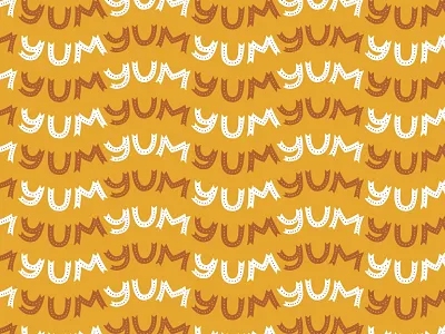 Yum Yum Yum Pattern hand drawn illustration lettering pattern typography