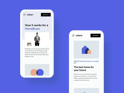 Unison – How it Works buy home house how it works illustration mobile responsive sell unison web