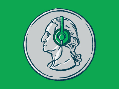 Social Listening For Sales Editorial Illustration coin currency drawing headphones illustration listening listening device money portrait president quarter sales speakers washington