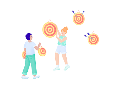 🎯 Setting and reaching Goals - SHIFT branding character digital goals illustration management procreate storytelling team teamwork woman work
