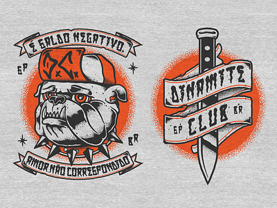 Dinamite Club bulldog merch old school pop punk tattoo traditional