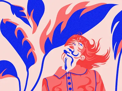 A Fleur De Toi app art artwork blue design girl girl illustration graphic design graphic designers icon illustration inspiration nature plants portrait art red and blue ux vector web woman logo