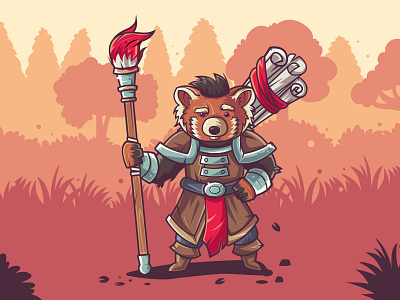 Red Panda - selfportrait 2d art 2d character art brand branding charachter design character design game art illustration panda redpanda vector vectorart