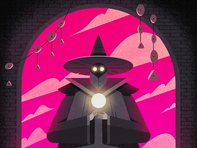 ULTRAVIOLET NECROMANCER character design flat geometric gradient illustration photoshop sorcerer texture vector warlock wizard