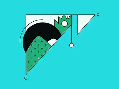 Triangle Window blue design flat illustration line art mograph motion design vector