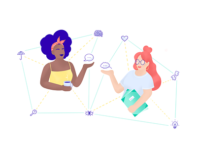 💡Learning to know your Coworkers branding character conversation coworker digital illustration knowledge management personality procreate storytelling team teamwork woman work