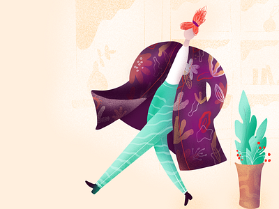 Illustration of a Girl in a Big Coat colour palette colourful design fun fun illustration girl boss girl character girl illustration graphic graphic design graphic art graphic artist illustration illustration art illustration design illustration digital
