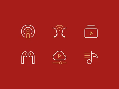 Multimedia Icons airpods icon icons iconset illustration minimal multimedia music outline stroke