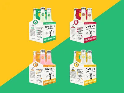 Owen's 4 Pack beverage cocktail cocktail mixer cocktail packaging package mockup packagedesign packaging packaging mockup