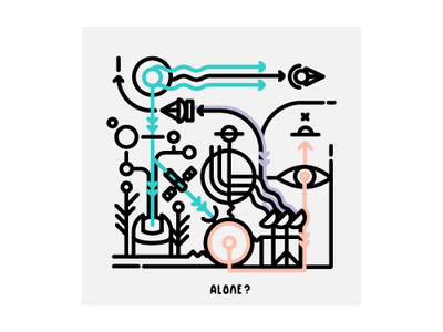 Alone ? design illustration minimal art space art