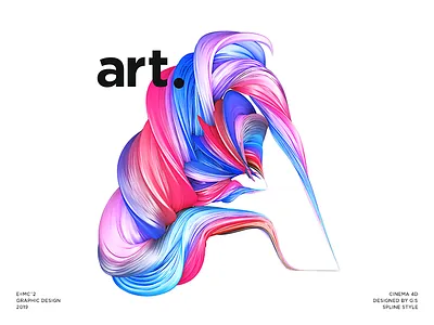 A Text 3d art c4d graphic design spline restraint