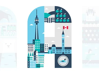 Uptake Canada Mural apples canada flag illustration loonie mural toronto vineyard