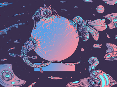 Tónica art charachters design illustration monsters space