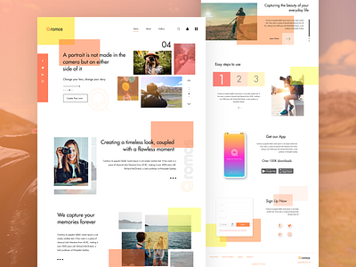 Qromos Photo Gallery Website Concept app blog clean design gallery interaction design landing page landing page concept logo mobile photography photoshop typography uxui web design webpage website