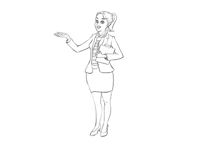 Cartoon Girl Sticker Design cartoon sketch character drawing girl hand concept pencil pencil sketch sketch sketching woman