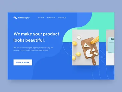 Hero Image - Landing Page Exploration blue branding clean dailyui design e commerce flat flatui gradient hero image landing page layout logo profile typography ui uiux ux web website