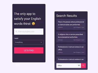 Words android android app app appdesign appui carddesign form field mobileapp oneui search uiux userexperiance